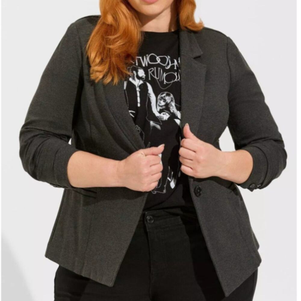Torrid Womens Chelsea Studio Luxe Ponte Blazer Jacket Plus Size 3X Career Layer